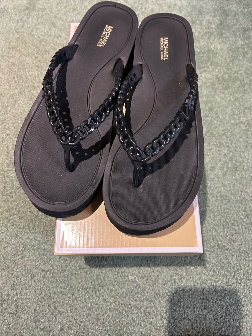 Michael KORS Black Zara Flip Flops  size 10